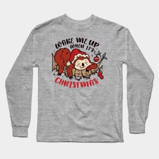 Wake Me Up When It's Christmas | Funny Sleepy Sloth Long Sleeve T-Shirt